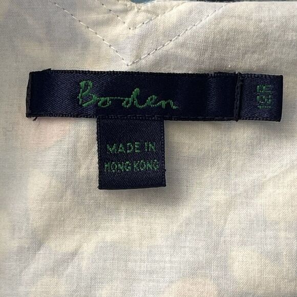 Boden Dress Sz 12 R Empire Waist Crossover V-Neck 100% Cotton Blue Cherr… - Picture 9 of 11